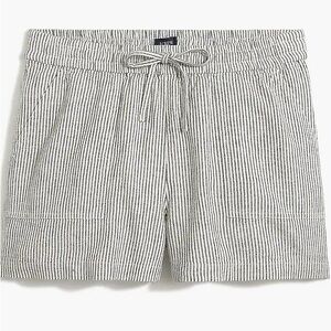 J Crew striped linen-blend drawstring short
